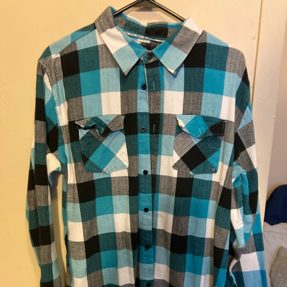Blue flannel button up